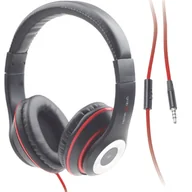 Słuchawki - Gembird Przewodowe nauszne "Los Angeles" z mikrofonem CZARNE CZERWONE - miniaturka - grafika 1