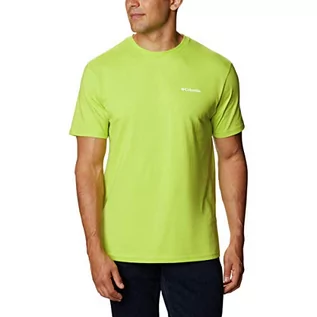 Koszulki męskie - Columbia Męski T-shirt North Cascades z krótkim rękawem męski zielony Bright Chartreuse S 1834041 - grafika 1