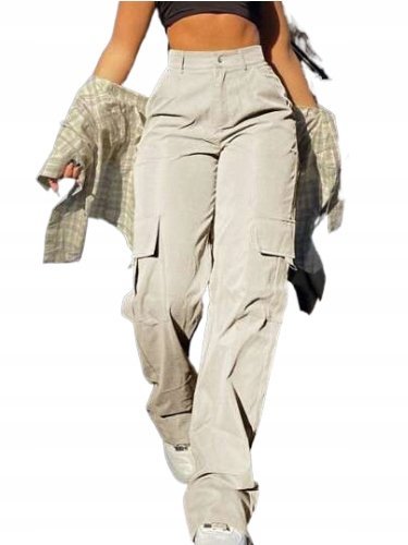 SHEIN SPODNIE DLA NISKICH KOBIET SZARE CASUAL L 1DB