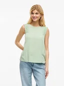 Bluzki damskie - Vila Bluzka "Pernillu" w kolorze jasnozielonym - miniaturka - grafika 1