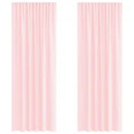 Zasłony - vidaXL Zasłony woalowe z kieszeniami na drążek 2 szt. Jasnoróżowe - miniaturka - grafika 1