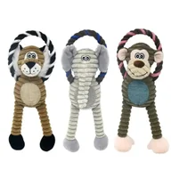 Zabawki dla psów - Nuxie® Zabawka Dla Psa Kota Pluszowa Gryzak Pluszak Piszczałka Tygrys Słoń Małpa - miniaturka - grafika 1