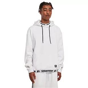 STARTER BLACK LABEL Męska bluza z kapturem Starter Jaquard Rib Hoody, biała, XXL - Bluzy męskie - miniaturka - grafika 1