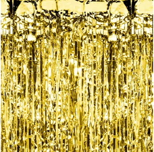 Kurtyna - zasłona na drzwi złota metaliczna - 200 cm x 100 cm - Sylwester - miniaturka - grafika 1