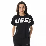 Koszulki sportowe damskie - Damski t-shirt z nadrukiem Deana Boxy - czarny - GUESS - miniaturka - grafika 1