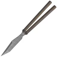 Noże - Nóż motylkowy Fox PHI Bronze Titanium, Damasteel Super Dense Twist by Vincenzo Fiore (FX-570 TiD) - miniaturka - grafika 1