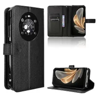 Etui i futerały do telefonów - Skórzane etui na telefon o diamentowej fakturze Czarny For Fossibot F109 - miniaturka - grafika 1