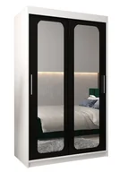 Szafy - Szafa przesuwna Garderoba PROMO T3 120 gł. 62 biały/czarny - miniaturka - grafika 1