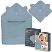 Okrycia kąpielowe dla dzieci - Lionelo Ręcznik Z Kapturkiem Muslinowy Hooded Towel Grey Sky - miniaturka - grafika 1