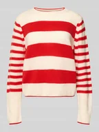 Swetry damskie - Sweter z dzianiny o kroju regular fit z żywej wełny - miniaturka - grafika 1