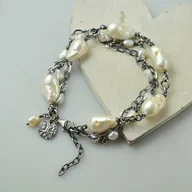 Bransoletki - Perły w srebrze - bransoletka - miniaturka - grafika 1
