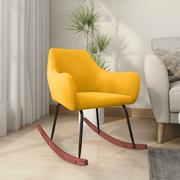 Fotele - Lumarko Fotel bujany, żółty, tapicerowany aksamitem! - miniaturka - grafika 1