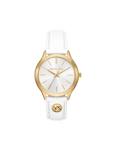 Zegarek Michael Kors Zegarek Slim Runway MK7466 Biały - Zegarki męskie - miniaturka - grafika 1