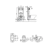 Miski WC - Roca Gap Zestaw Stelaż podtynkowy Duplo One + Toaleta WC podwieszana Gap Rimless bez kołnierza + deska wolnoopadająca biały A893105900 - miniaturka - grafika 1
