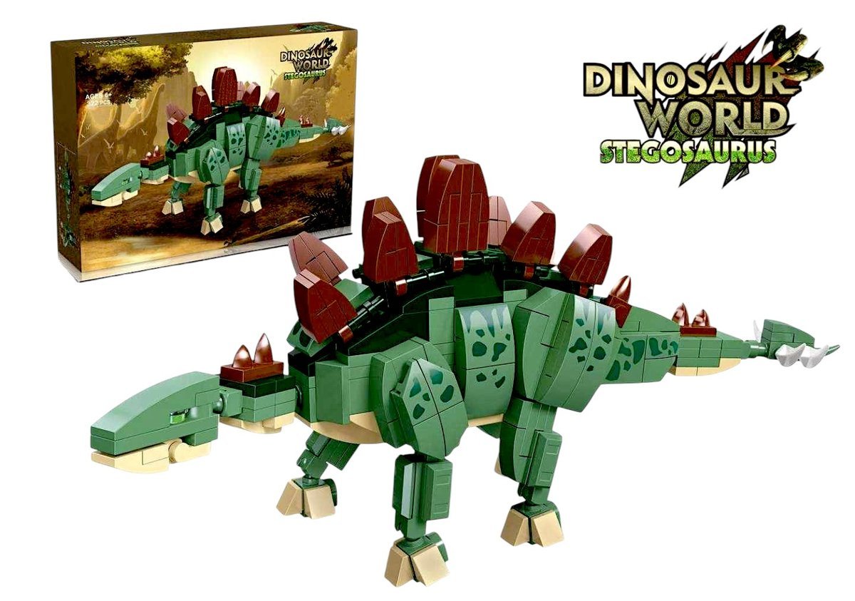 ZESTAW KLOCKÓW DINOZAUR STEGOZAURUS DO ZBUDOWANIA 322 ELEMENTÓW