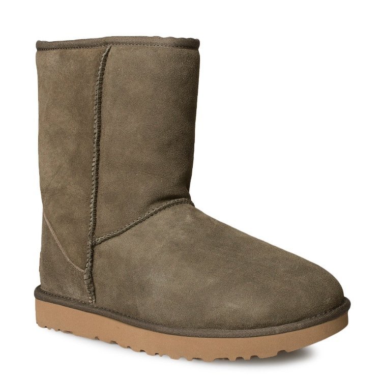 UGG ŚNIEGOWCE DAMSKIE KHAKI SKÓRZANE ZA KOSTKĘ 39 1T6A