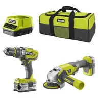 Zestawy elektronarzędzi - Zestaw elektronarzędzi RYOBI R18PDAG-242S - miniaturka - grafika 1
