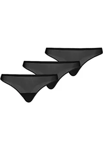 Teyli Damskie stringi tanga z siatki 3-pak czarne XS, czarny - Majtki damskie - miniaturka - grafika 1