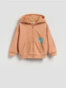 Bluzy i sweterki niemowlęce - Reserved - Bawełniana bluza z kapturem - pomarańczowy - miniaturka - grafika 1