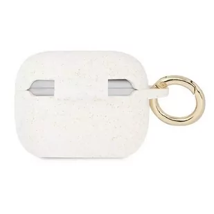 Guess GUAPSGGEH AirPods Pro cover biały/white Silicone Glitter - Akcesoria do słuchawek - miniaturka - grafika 2