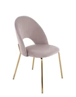 Krzesła - Krzesło do jadalni Molly, beżowe, tapicerowane, walurowe, do toaletki - miniaturka - grafika 1