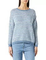 Swetry damskie - Mavi Sweter damski w paski, Blue Shadow Antique White Striped, XL - miniaturka - grafika 1