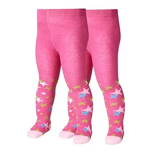 Playshoes Rajstopy dziewczęce w gwiazdki, 2 sztuki, Różowy 18, 74/80 cm - Rajstopy - miniaturka - grafika 1