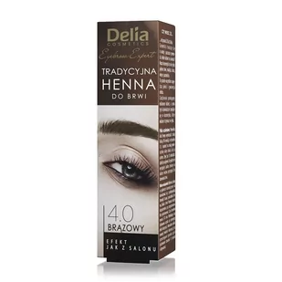 Delia Cosmetics Henna farbka do brwi odcień 4.0 Brown - Akcesoria i kosmetyki do stylizacji brwi - miniaturka - grafika 1