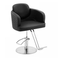 Fotele fryzjerskie - physa Fotel fryzjerski z podnóżkiem - 870-1020 mm - 200 kg - czarny, srebrny PHYSA WINSFORD BLACK - miniaturka - grafika 1