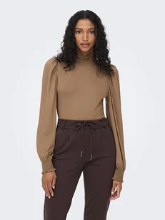 ONLY Bluzka w kolorze jasnobrązowym - Bluzki damskie - miniaturka - grafika 1