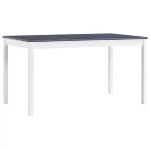 vidaXL Stół do jadalni, biało-szary, 140x70x73 cm, drewno sosnowe - Stoły - miniaturka - grafika 1