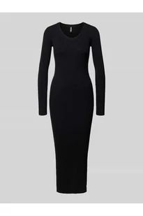 Sukienka z dzianiny o kroju podkreślającym sylwetkę z prążkowanej mieszanki wiskozy model MIRA - Pieces - Sukienki - miniaturka - grafika 1