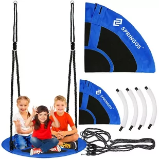 Springos Bocianie gniazdo dla dzieci 110 cm huśtawka ogrodowa czarno-niebieska NS024 - Place zabaw - miniaturka - grafika 2