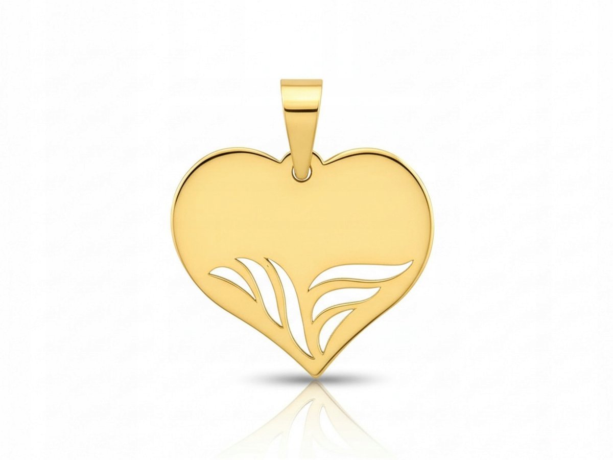 Złote serce zawieszka 585 serduszko z ażurem 0.85g blaszka 14kt prezent