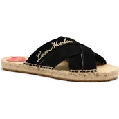 Klapki i japonki damskie - Love Moschino Skórzane klapki - miniaturka - grafika 1