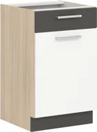 Szafki kuchenne - Szafka dolna kuchenna z szufladą MODENA MD15/D50S1 biały połysk / grafit - miniaturka - grafika 1