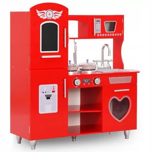 VidaXL Zabawkowa kuchnia, MDF, 84 x 31 x 89 cm, czerwona 80253 VidaXL - Zabawki AGD - miniaturka - grafika 2