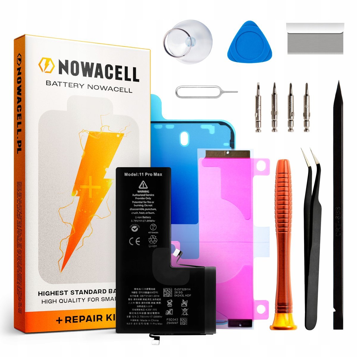 Bateria do iPhone 11 Pro Max Większa Pojemność 3410 mAh Zestaw NOWACELL