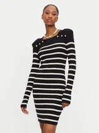 Sukienki - Fracomina Sukienka dzianinowa FR24WD5005K462N8 Czarny Slim Fit - miniaturka - grafika 1