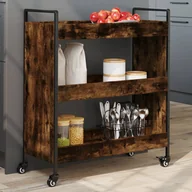 Wózki kuchenne - Wózek kuchenny dąb wędzony 70x30x82 cm materiał drewnopochodny - miniaturka - grafika 1