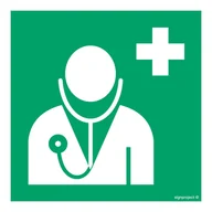 Systemy ekspozycyjne i znaki informacyjne - AE009 LEKARZ, FS - FOLIA SAMOPRZYLEPNA FOTOLUMINESCENCYJNA; (500X500MM) - miniaturka - grafika 1