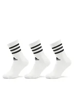 Skarpetki damskie - adidas Skarpety wysokie unisex 3-Stripes Cushioned Crew Socks 3 Pairs HT3458 Biały - miniaturka - grafika 1