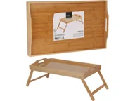 Tace i patery - Bambusowa taca śniadaniowa 50 cm składana do łóżka na laptopa - miniaturka - grafika 1
