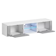 Szafki RTV - Szafka rtv PAPILIO kolor biały styl nowoczesny hakano - TVCABINET/VIV/PAPILIO/WHITE+GREY/LED/140X30,5 - miniaturka - grafika 1