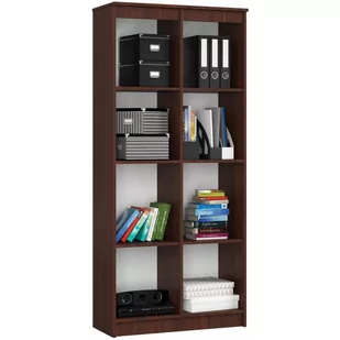 REGAŁ BIUROWY R 80 cm CLP 8 PÓŁEK WENGE - Regały biurowe - miniaturka - grafika 1