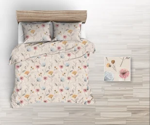 Pościel z kory 140x200 szare różowe pomarańczowe maki na beżowym tle - Pościel Pościel z kory 140x200 szare różowe pomarańczowe maki na beżowym tle - Pościel - miniaturka - grafika 1