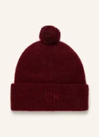 Czapki damskie - Calvin Klein Czapka Z Dodatkiem Alpaki rot - miniaturka - grafika 1