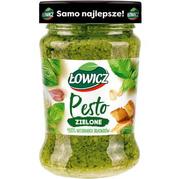 Majonezy i dressingi - Łowicz Pesto zielone 100% naturalnych składników 180g - miniaturka - grafika 1