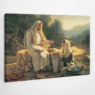 Ikony i obrazy sakralne - Dobra samarytanka z Jezusem - obraz polycanvas, 80x60 - miniaturka - grafika 1