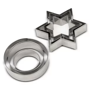 Wykrawacze cukiernicze MISTY do ciastek, pierników, gwiazda, kółko, 6 sztuk kod: O-10-186-025 - Formy do ciast Wykrawacze cukiernicze MISTY do ciastek, pierników, gwiazda, kółko, 6 sztuk kod: O-10-186-025 - Formy do ciast - miniaturka - grafika 1